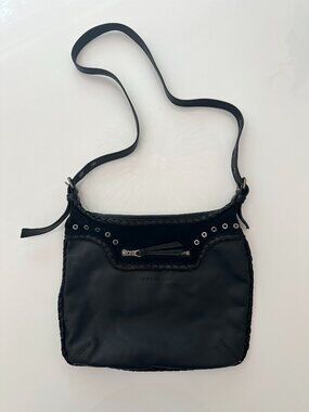 Authentic Kate Moss for Longchamp Black Leather Crossbody Bag